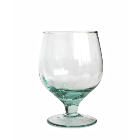 OPTIC BELL Kelchglas / Wasserglas / Cognacschwenker, 550 cc, Recyclingglas, handgearbeitet, recyceltes Glas