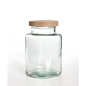 Preview: MOL Vorratsglas, holzverkleideter Twist Off Deckel, 2,3 Liter, Recyclingglas, europäische Herstellung, recyceltes Glas