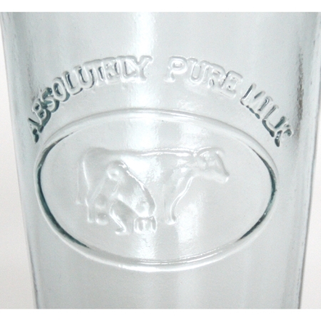 MILK Milchglas / Glasbecher / Saftbecher, Kuh-Motiv, Recyclingglas, recyceltes Glas, hergestellt in Spanien