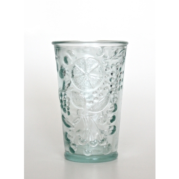 FRESH Wasserglas / Saftglas, Frucht-Motiv, Recyclingglas, Trinkglas recyceltes Glas