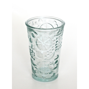 FRESH Wasserglas / Saftglas / Glasbecher, Frucht-Motiv, Recyclingglas, Trinkglas recyceltes Glas