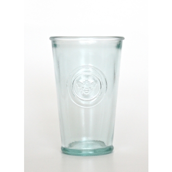 HONEY Wasserglas / Saftglas, Bienen-Motiv, Recyclingglas, recyceltes Glas, hergestellt in Spanien