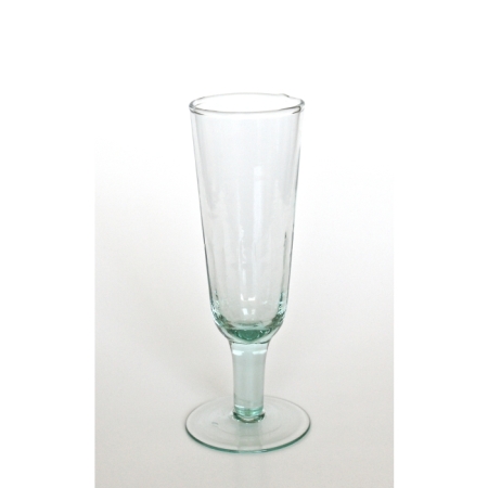 OPTIC Sektglas / Champagnerglas, Recyclingglas, 180 cc, Handgearbeitet, recyceltes Glas, hergestellt in Europa