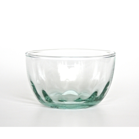 OPTIC Schale / Schüssel, dezente Rillenstruktur, Recyclingglas, handgefertigt in Europa, recyceltes Glas