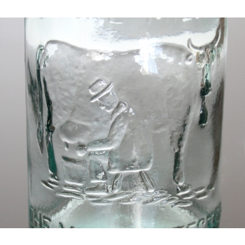 Milchflasche / Flasche / Saftflasche, Kuh-Motiv, 1 Liter, Recyclingglas, recyceltes Glas, Getränkeflasche