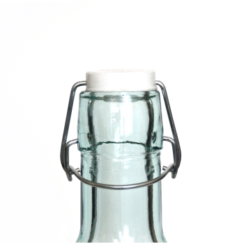 Milchflasche / Flasche / Saftflasche, Kuh-Motiv, 1 Liter, Recyclingglas, recyceltes Glas, Bügelverschluss