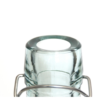Milchflasche / Flasche mit Bügelverschluss/ Saftflasche, Kuh-Motiv, 1 Liter, Recyclingglas, recyceltes Glas