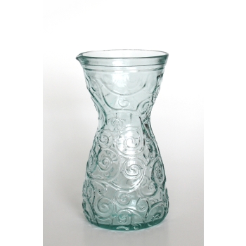 TRIANA Glas-Krug / Karaffe, Ornamente, Recyclingglas, hergestellt in Spanien, reyceltes Glas