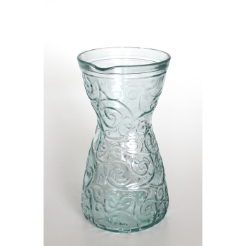 TRIANA Krug / Glas-Karaffe, Ornamente, Recyclingglas, hergestellt in Spanien, reyceltes Glas