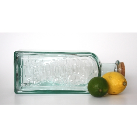 Flasche 2 Liter, Recyclingglas, Korkverschluss, Mediterranea Lifestyle, Limonadenflasche, Retrodesign