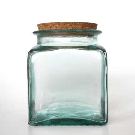 PUCHADES Vorratsglas 1,5 L, Recyclingglas, Korkverschluss, Mediterranea Lifestyle, recyceltes Glas
