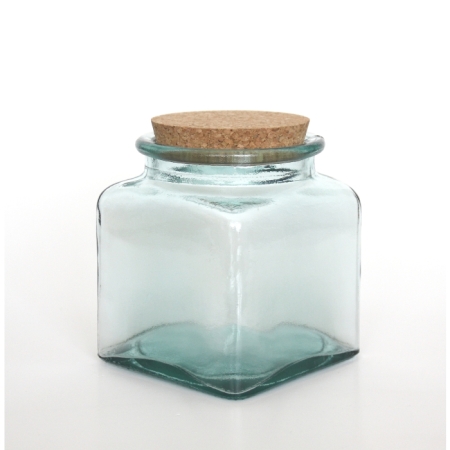 PUCHADES Vorratsglas 1.100 cc, Recyclingglas, Korkverschluss, Mediterranea Lifestyle, recyceltes Glas, Pastaglas
