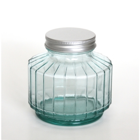 STREPE Vorratsglas mit Metall-Schraubverschluss, 300 cc, Recyclingglas, Mediterranea Lifestyle, recyceltes Glas