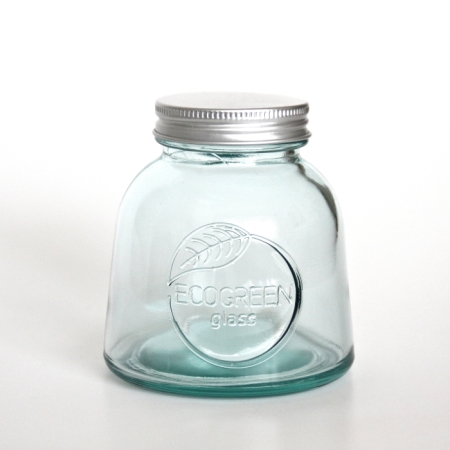 ECOGREEN Vorratsglas / Schraubdeckel-Glas, 250 cc, Recyclingglas, Mediterranea Lifestyle, recyceltes Glas