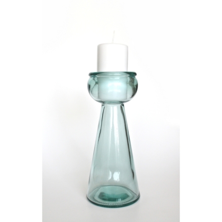 LUZ Kerzenhalter / Kerzenleuchter, Recyclingglas, Mediterranea Lifestyle, recyceltes Glas