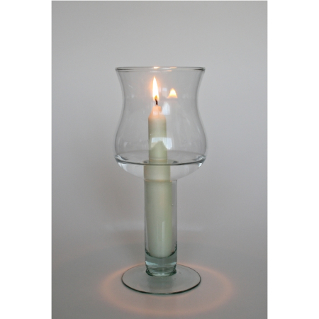 TULIPAN Kerzenhalter z. Befüllen mit Wasser / Windlicht, Recyclingglas, hergestellt in Europa, recyceltes Glas