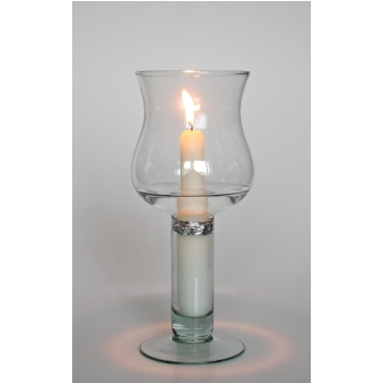 TULIPAN Kerzenhalter z. Befüllen mit Wasser / Windlicht, Recyclingglas, hergestellt in Europa, recyceltes Glas, Glas-Kerzenhalter