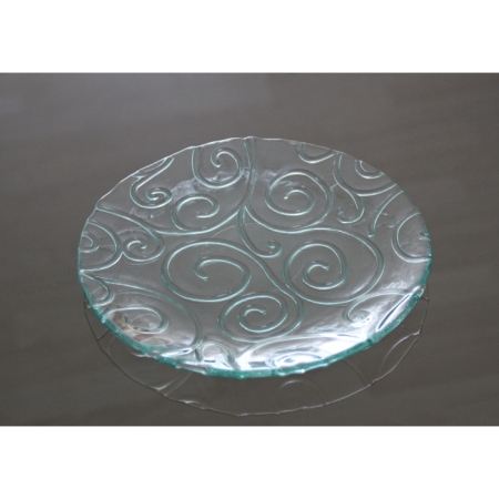 TRIANA Glasteller / Teller flach, Ornamente, 20 cm, Recyclingglas, Mediterranea Lifestyle, recyceltes Glas