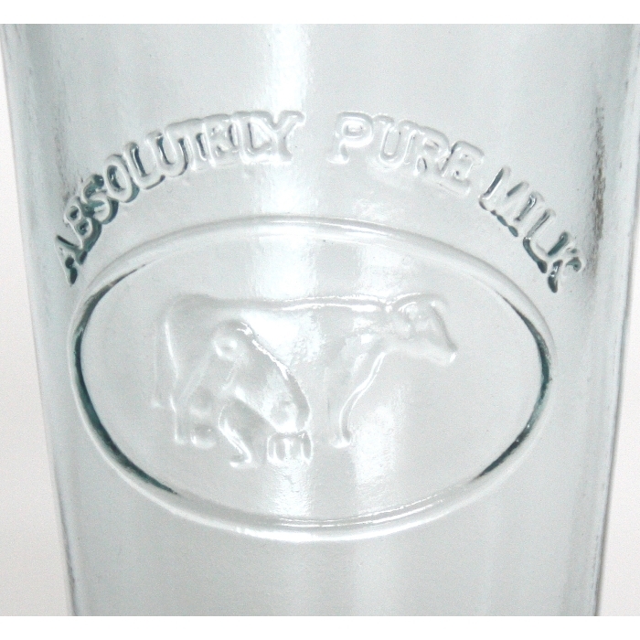 MILK Milchglas / Glasbecher / Saftbecher, Kuh-Motiv, Recyclingglas, recyceltes Glas, hergestellt in Spanien