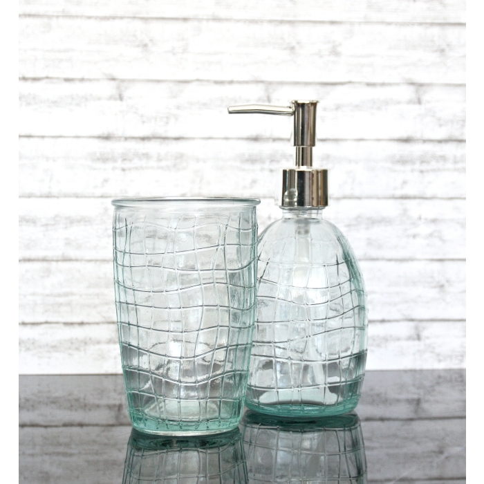 MALLA Serie Wasserglas / Saftglas, 330 cc, Seifenspender, Recyclingglas, Mediterranea Lifestyle, recyceltes Glas