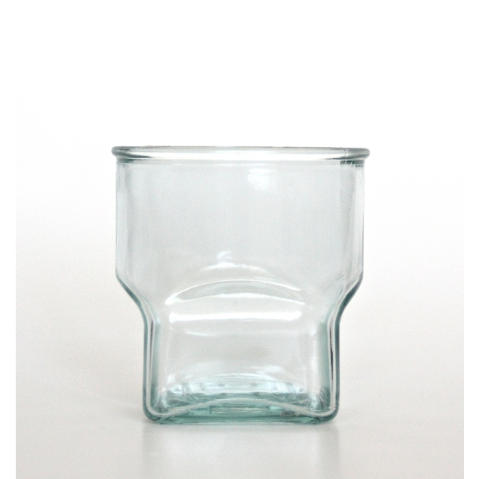 SQUARE Wasserglas / Saftglas / Glasbecher, 300 cc, Recyclingglas, hergestellt in Spanien, recyceltes Glas