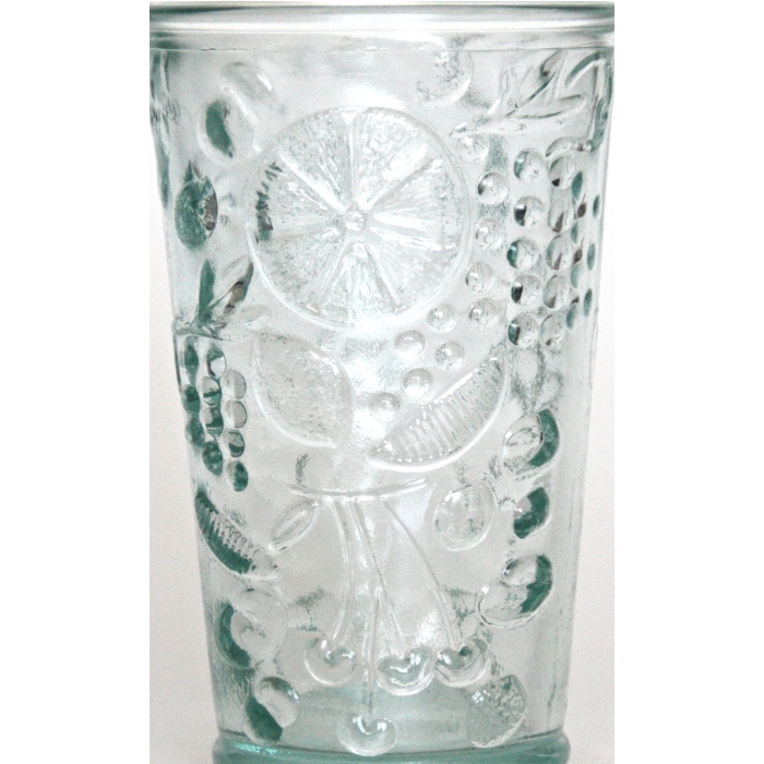 FRESH Wasserglas / Saftglas / Weinglas, Frucht-Motiv, Recyclingglas, Trinkglas recyceltes Glas