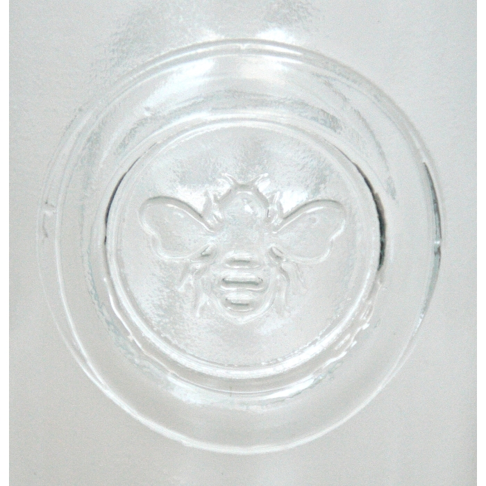 HONEY Wasserglas / Trinkglas, Bienen-Motiv (Relief), Recyclingglas, hergestellt in Spanien, recyceltes Glas
