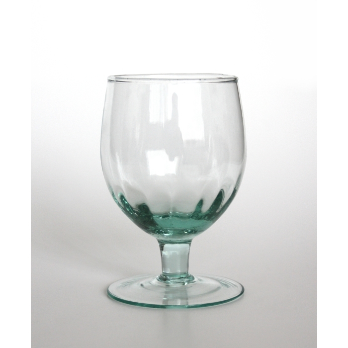OPTIC BELL Wasserglas / Weinkelch / Kelchglas, 320 cc, Recyclingglas, recyceltes Glas, Handgearbeitet
