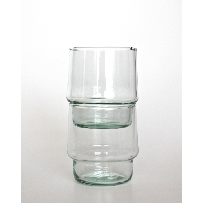 LYS Weinglas / Wasserglas / Glasbecher, Recyclingglas, hergestellt in Europa, recyceltes Glas, stapelbar