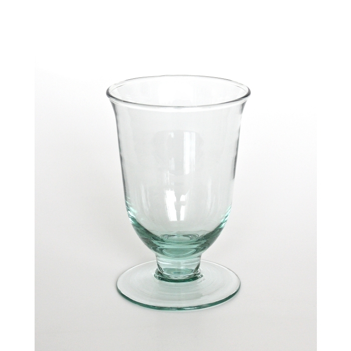 CAMPANILLO SHORT NEW Wasserglas / Kelchglas / Wasserkelch, Recyclingglas, handgearbeitet, recyceltes Glas