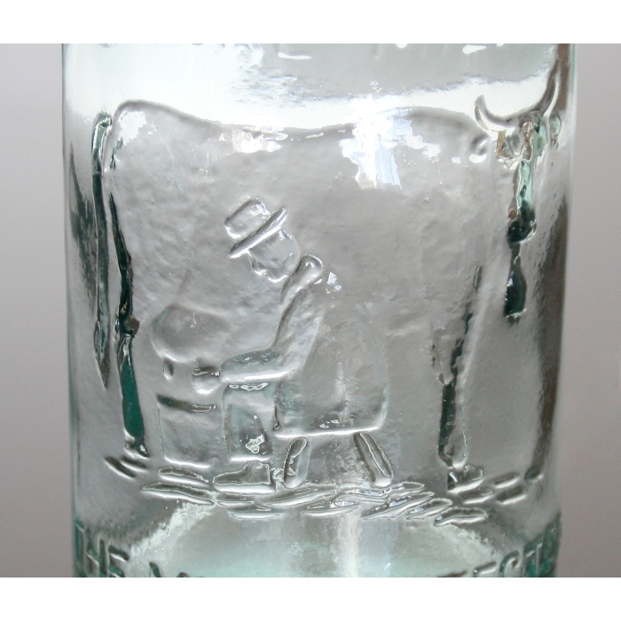 Milchflasche / Flasche / Saftflasche, Kuh-Motiv, 1 Liter, Recyclingglas, recyceltes Glas, Getränkeflasche
