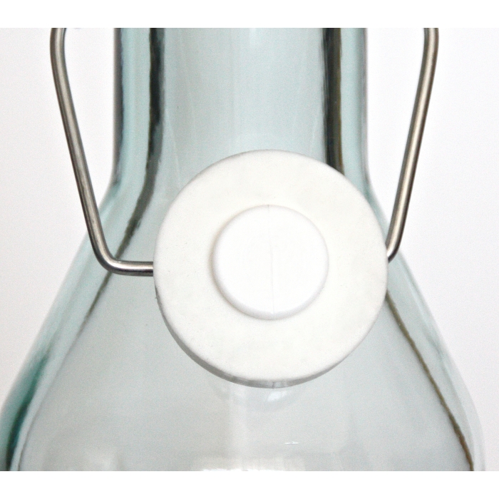 Milchflasche mit Bügelverschluss / Flasche / Saftflasche, Kuh-Motiv, 1 Liter, Recyclingglas, recyceltes Glas
