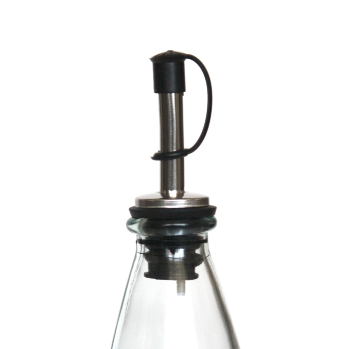 ECOVINTAGE Dosierflasche mit Edelstahl-Ausgießer, 300 cc, Recyclingglas, Mediterranea Lifestyle