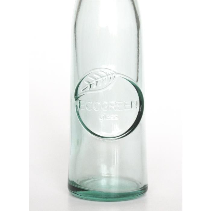 ECOGREEN Dosierflasche mit Edelstahl-Ausgießer, 300 cc, Recyclingglas, Mediterranea Lifestyle, recyceltes Glas