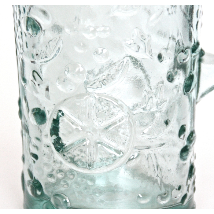 FRESH Glaskrug / Karaffe, Frucht-Relief, 1,5 Liter, Recyclingglas, Saftkrug,  recyceltes Glas