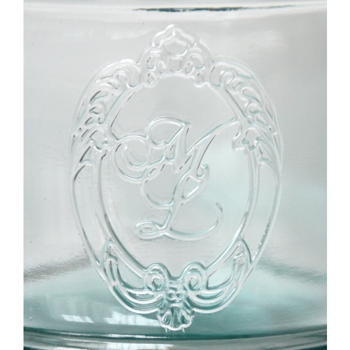 ECOVINTAGE Vorratsglas 1,5 L - Ornamentrelief, Schraubdeckel, Recyclingglas, Mediterranea Lifestyle