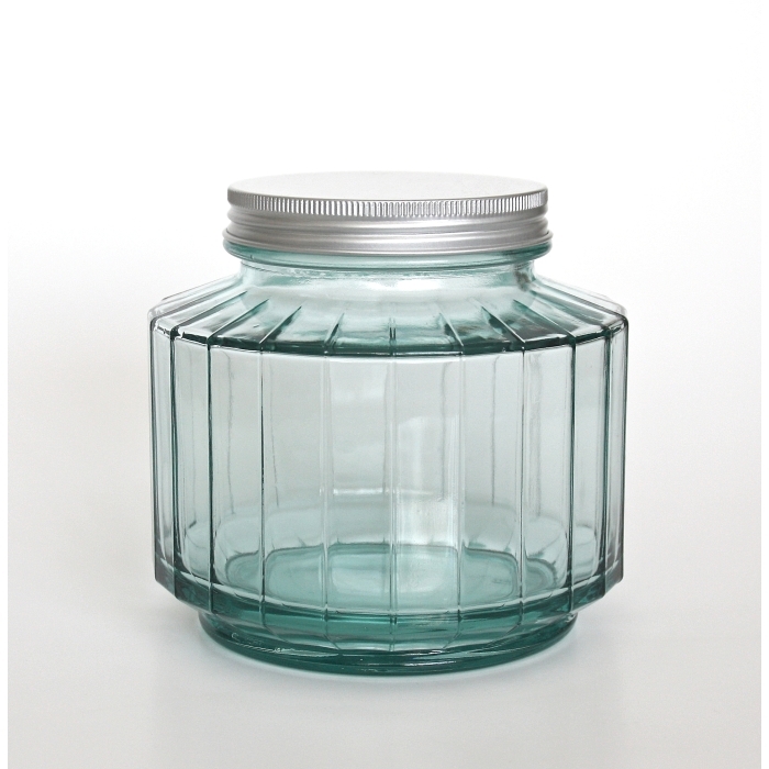 STREPE Vorratsglas / Glasdose, 1 Liter, Recyclingglas, Mediterranea Lifestyle, recyceltes Glas