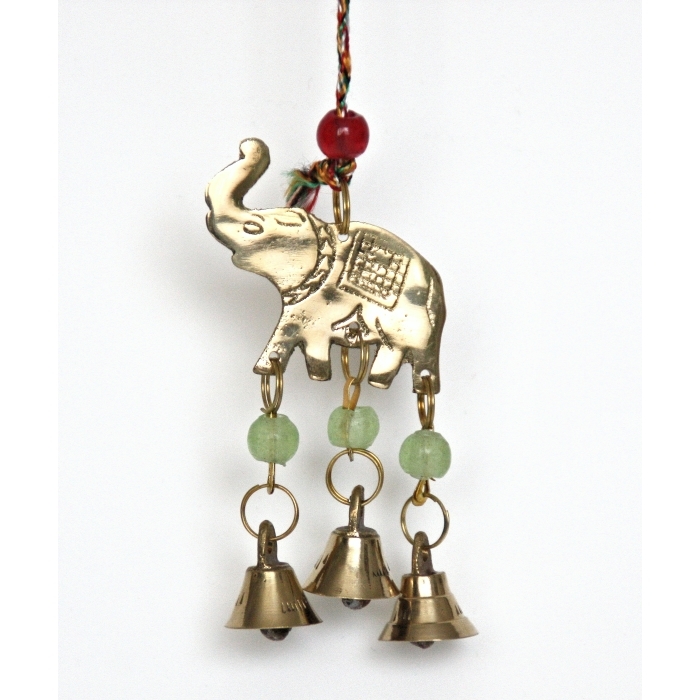 Glockenspiel / Glockenstrang Elefant, Messing, Glückselefant, Wohnaccessoire
