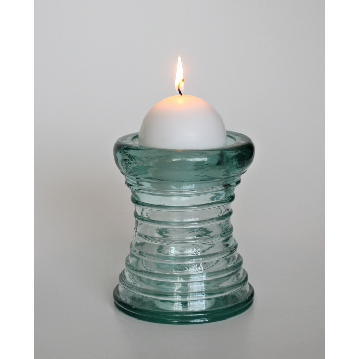 CALIPSO Tisch-Kerzenhalter / Kerzenleuchter, Recyclingglas, Mediterranea Lifestyle, recyceltes Glas