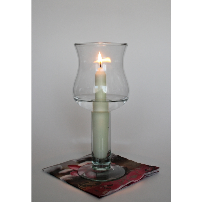 TULIPAN Windlicht / Kerzenhalter z. Befüllen mit Wasser, Recyclingglas, hergestellt in Europa, recyceltes Glas
