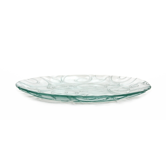 TRIANA Glasteller / Dessertteller, Ornamente, 20 cm, Recyclingglas, Mediterranea Lifestyle, recyceltes Glas