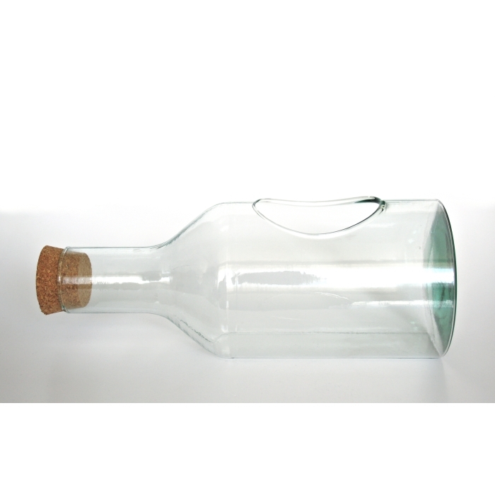 Flaschen-Vase / Terrarium-Vase / Sukkulenten-Vase, Recyclingglas, hergestellt in Europa, recyceltes Glas